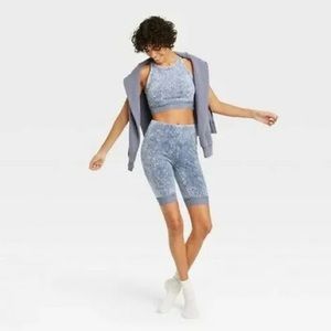 Colsie Target Lace Trim Biker Short and crop top Set